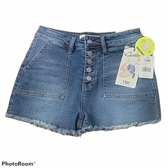 High Rise Button Fly Denim Daisy Dukes Denim Cutoff Shorts Size 7/28 NEW - Picture 3 of 8